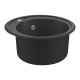 Композитна кръгла мивка за кухня в цвят черен гранит GROHE