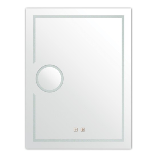 LED огледало, 50*70 cm, с -ма "touch screen" и система против замъгляване, увеличително стъкло.