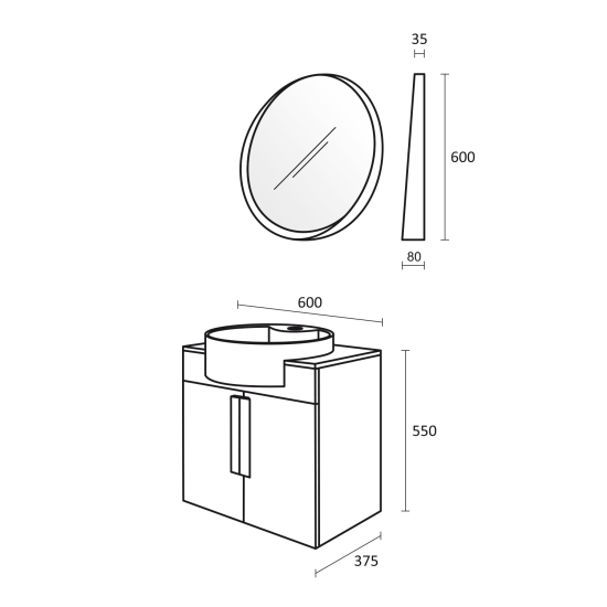Комплект шкафове за баня Виго PVC